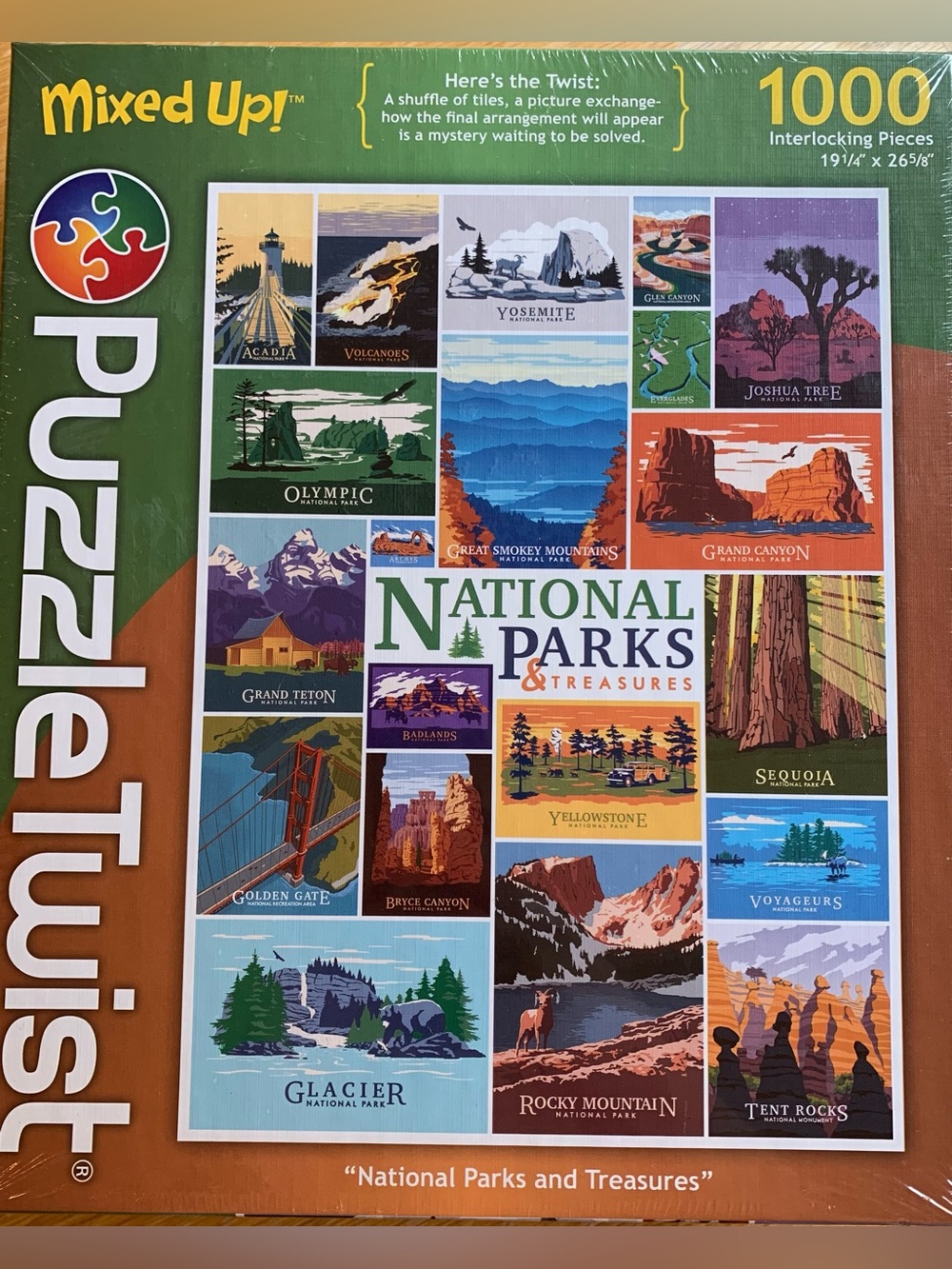 Mixed Up Puzzle Twist - National Parks and Treasures Puzzle, 1,000 pieces